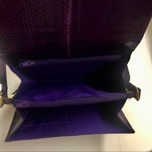New Thai Purple Snakeskin Pocketbook Purse made in Thailand - Picture 10 of 16